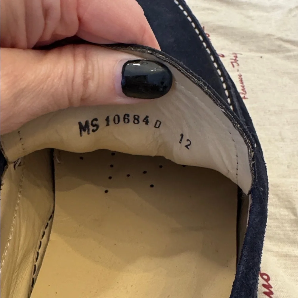 Salvatore Ferragamo Men's Dark Blue Suede Loafers, sz 12 - Picture 8 of 13